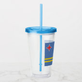 Aruba-vlag Acryl Drinkbeker (Rechts)