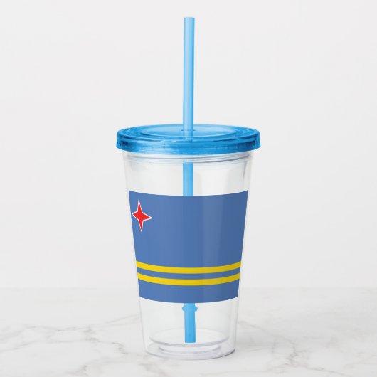 Aruba-vlag Acryl Drinkbeker (Voorkant)