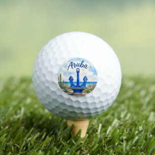 Aruba vlag anker Caribisch eiland reis souvenir Golfballen