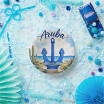 Aruba vlag anker Caribisch eiland reis souvenir