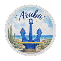 Aruba vlag anker Caribisch eiland reis souvenir