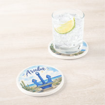 Aruba vlag anker Caribisch eiland reis souvenir