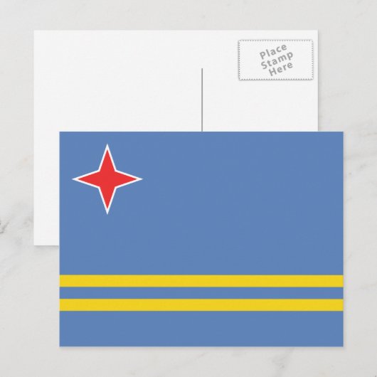 Aruba - Vlag Aruban Briefkaart (Voorkant / Achterkant)