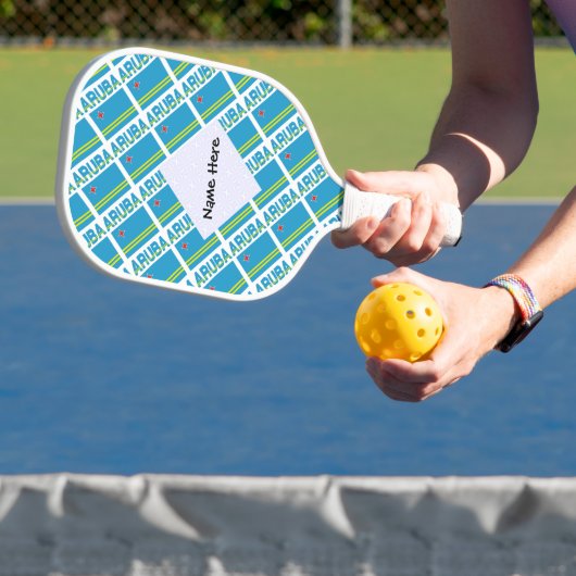 Aruba vlag betegeld gepersonaliseerd pickleball paddle (Insitu)