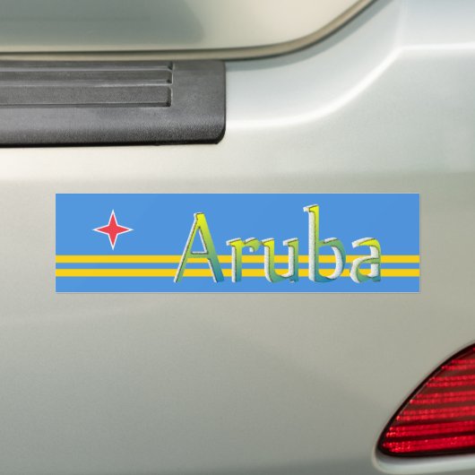 Aruba-vlag Bumpersticker (Op auto)