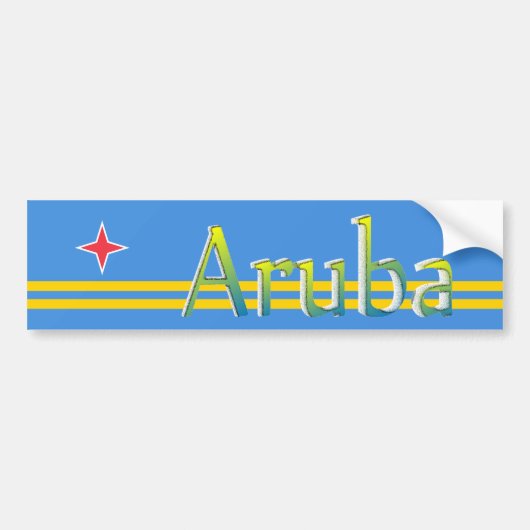 Aruba-vlag Bumpersticker (Voorkant)
