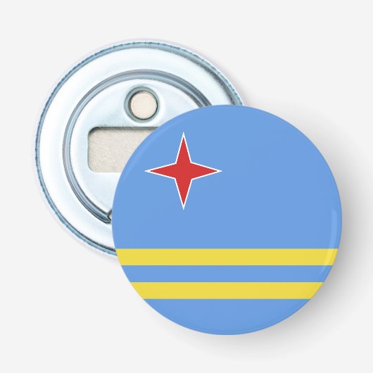 Aruba-vlag Button Flesopener (Voorkant)
