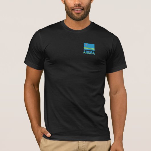 Aruba Vlag en Woord T-shirt (Voorkant)