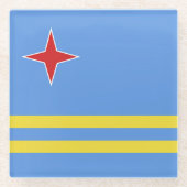 Aruba-vlag Glazen Onderzetter (Voorkant)