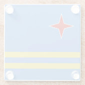 Aruba-vlag Glazen Onderzetter (Achterkant)