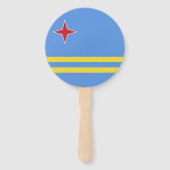 Aruba-vlag Handwaaier (Achterkant)