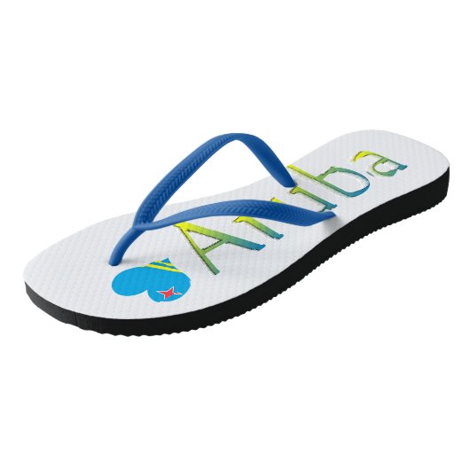 Aruba-vlag in hartvorm met Aruba-tekst Teenslippers (Schuin)