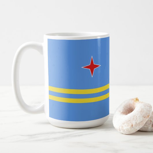 Aruba-vlag Koffiemok (Met donut)