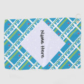 Aruba vlag met de titel blauwe personalisatie golfhanddoek (Horizontaal)
