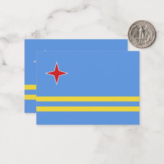 Aruba-vlag Notitiekaartje (Voorkant / Achterkant in situ)