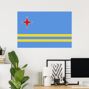 Aruba-vlag Poster