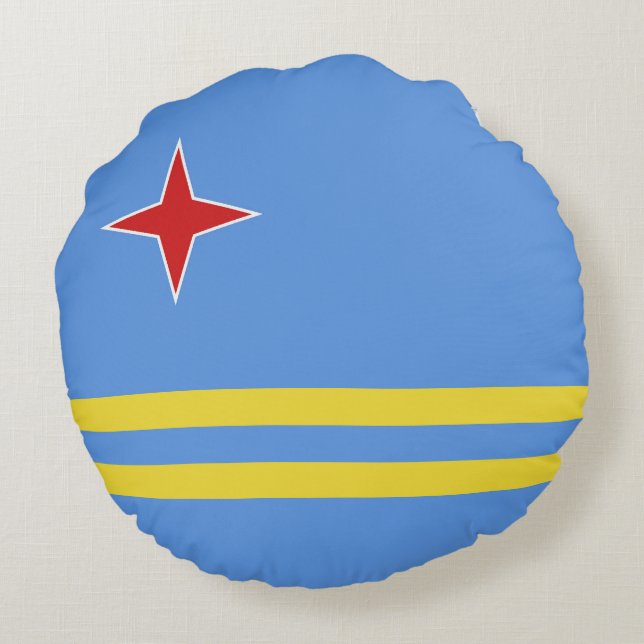 Aruba-vlag Rond Kussen (Achterkant)