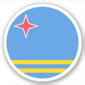 Aruba Vlag Ronde Sticker (Voorkant)