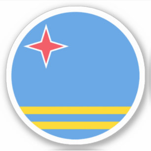 Aruba Vlag Ronde Sticker