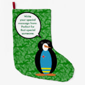 Aruba Vlag Vakantie Ms. Penguin aan het praten Grote Kerstsok (Voorkant)