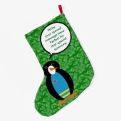 Aruba Vlag Vakantie Ms. Penguin aan het praten Grote Kerstsok (Achterkant (Hangend))