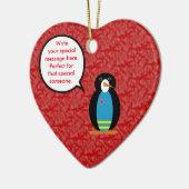 Aruba Vlag Vakantie Ms. Penguin aan het praten Keramisch Ornament (Links)