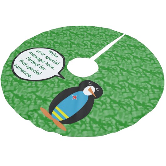 Aruba Vlag Vakantie Ms. Penguin aan het praten Kerstboom Rok (Gekanteld)