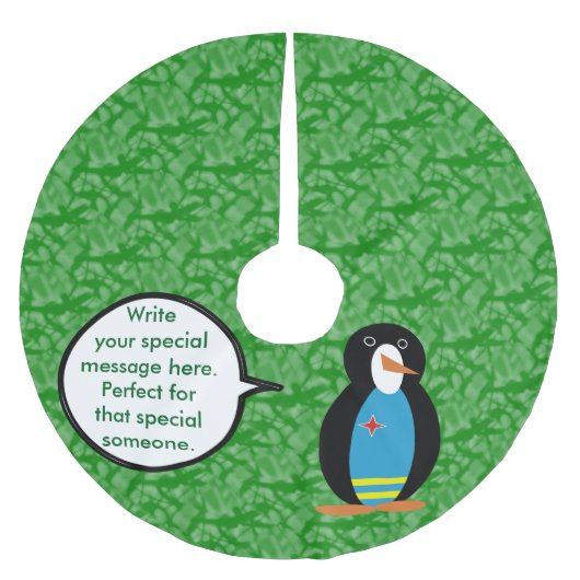 Aruba Vlag Vakantie Ms. Penguin aan het praten Kerstboom Rok (Voorkant)