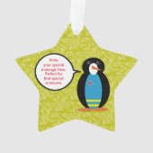 Aruba Vlag Vakantie Ms. Penguin aan het praten Ornament (achterkant)