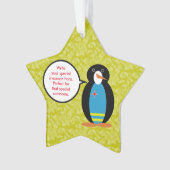 Aruba Vlag Vakantie Ms. Penguin aan het praten Ornament (voorkant)