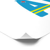 Aruba Vlag Zwart Personalisatie Perfect Poster (Hoek)