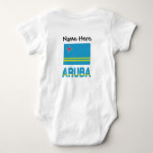 Aruba Vlag Zwart Personalisatie Romper (Achterkant)