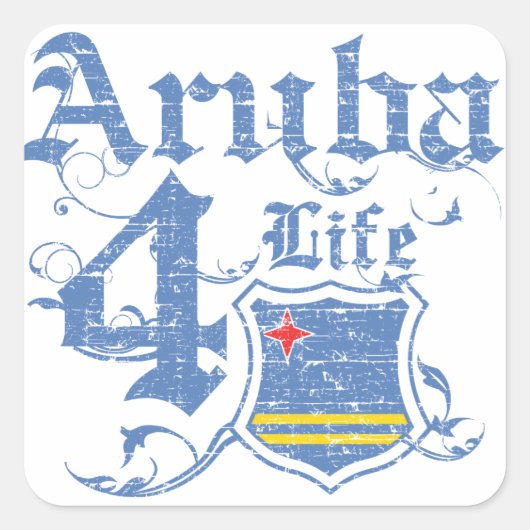 Aruba voor het leven vierkante sticker (Voorkant)