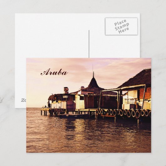 Aruba, vroeg-ochtendpier briefkaart (Voorkant / Achterkant)