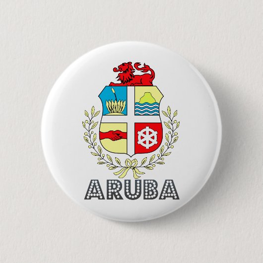 Aruba-wapenschild Ronde Button 5,7 Cm (Voorkant)