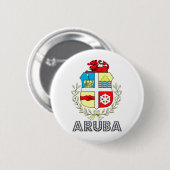 Aruba-wapenschild Ronde Button 5,7 Cm (Voorkant /achterkant)