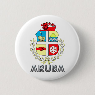 Aruba-wapenschild Ronde Button 5,7 Cm