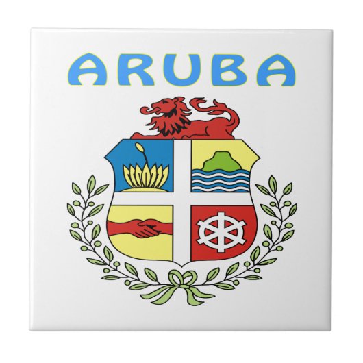 Aruba-wapenschild Tegeltje (Voorkant)