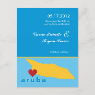 Aruba Wedding Save the Date Notice Kaart