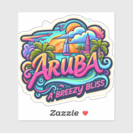 Aruba winderig geluk sticker