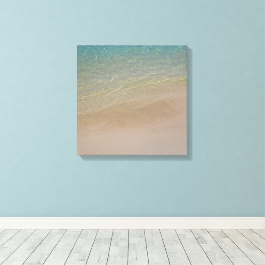 Aruba zandstrand blauwe oceaan canvas afdruk (Insitu (Houten vloer))