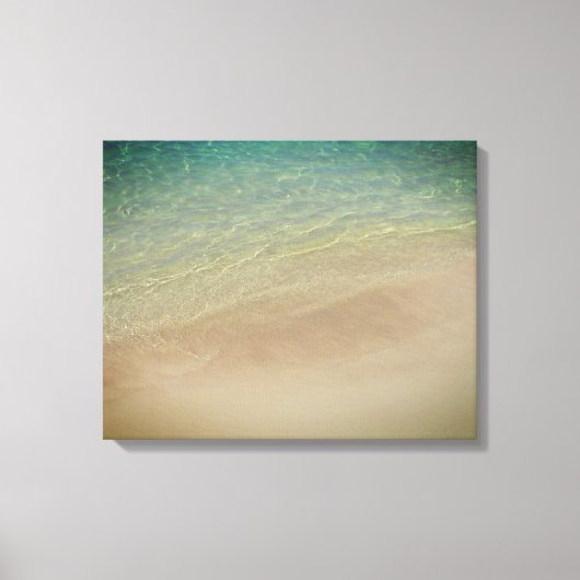 Aruba zandstrand blauwe oceaan canvas afdruk (Voorkant)