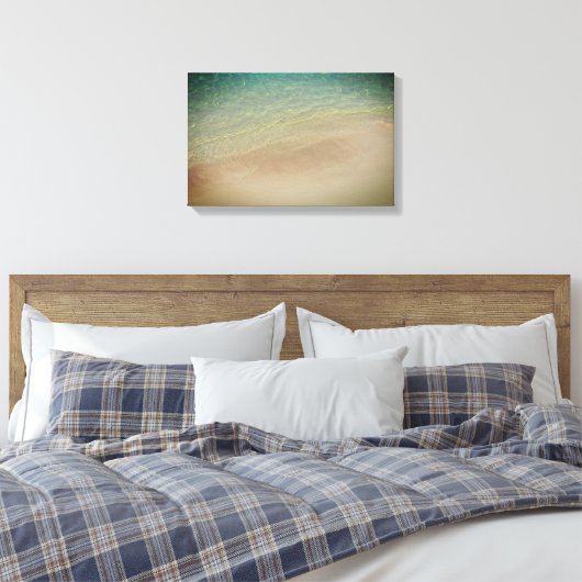 Aruba zandstrand blauwe oceaan canvas afdruk (Insitu (Slaapkamer))