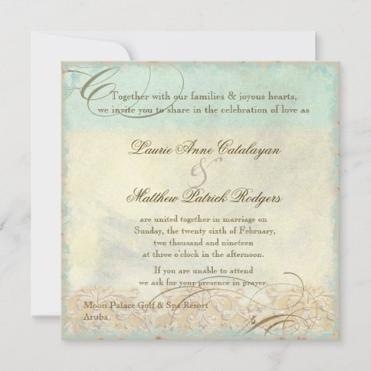 Aruba Zee Turtle Moderne Kustoever Kaart (Voorkant)