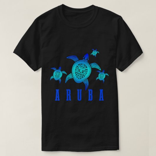 Aruba Zee Turtle Tribal Pattern Scuba Diving Diver T-shirt (Design voorkant)