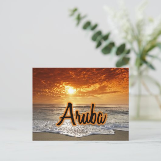 Aruba-zonsondergang Briefkaart (Staand voorkant)