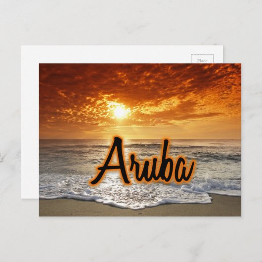 Aruba-zonsondergang Briefkaart (Voorkant / Achterkant)