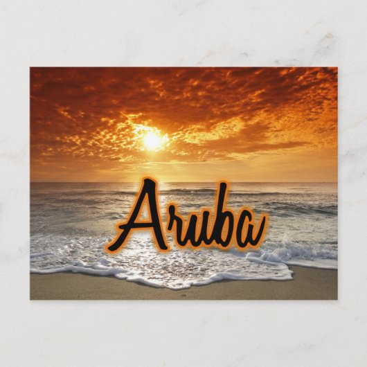 Aruba-zonsondergang Briefkaart (Voorkant)