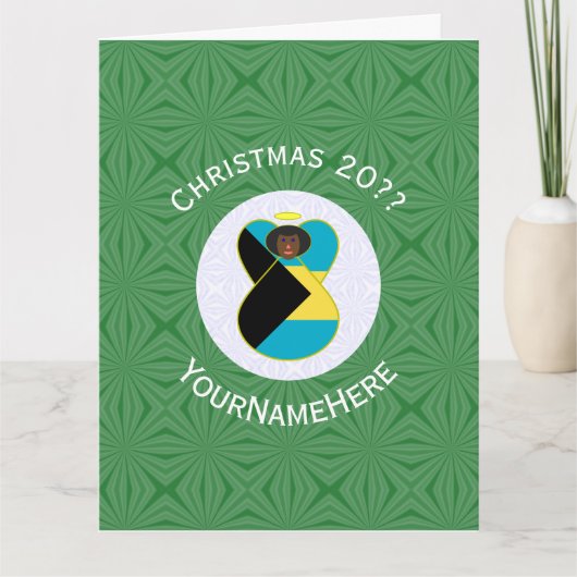 Arubaanse Black Angel kerstvlag gepersonaliseerd Kaart (Voorkant)