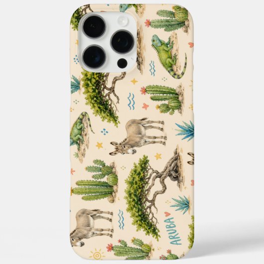 Arubaanse divi boom, ezel, leguaan, cactus Case-Mate iPhone case (Achterkant)